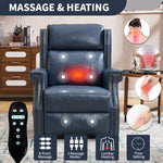 LL1260 leather recliner chair with 8-point massage, lumbar heating, and 3 massage modes, designed for comfort and wellness.