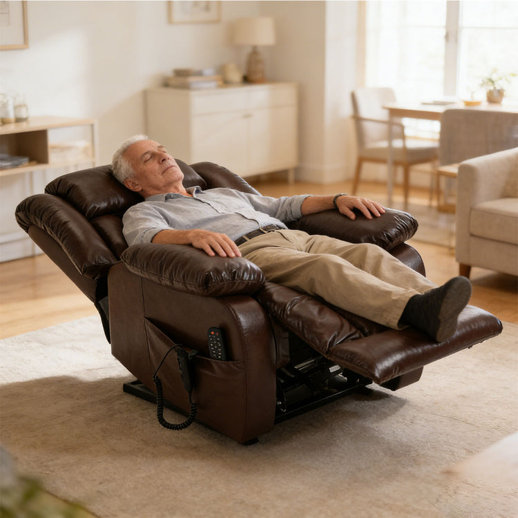 LL5516-Dual Motor Leather Fiber Lift Chair Recliner with Heat & Massage