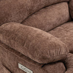 Close-up of LL1136 chenille fabric armrest, showcasing plush padding and soft texture for enhanced comfort.
