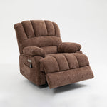 LL1136 electric recliner chair partially reclined, showing footrest extension and soft chenille upholstery.