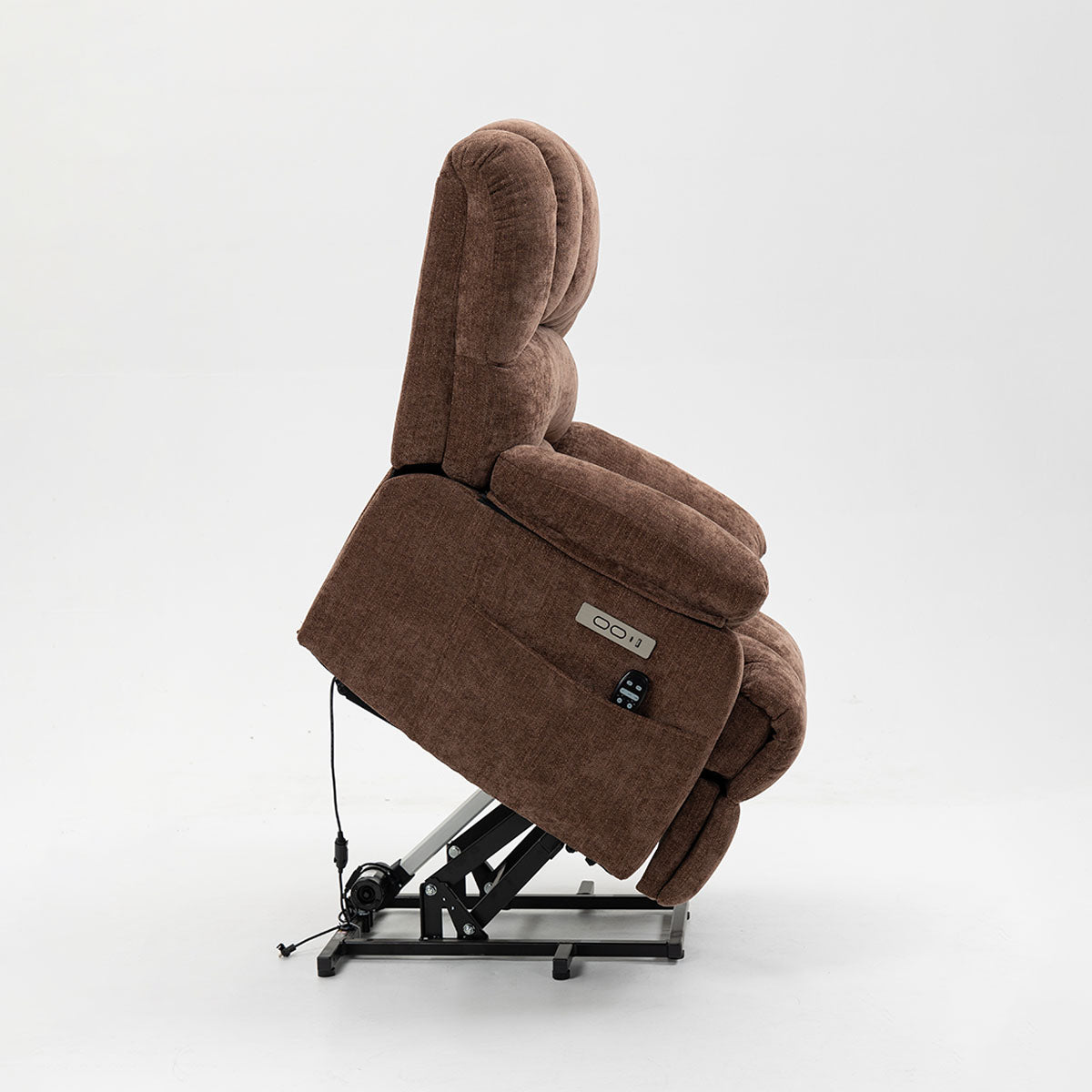 LL1136 power lift recliner in raised position, demonstrating lift assist mechanism for easy standing support for seniors.