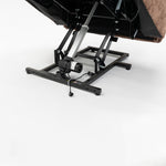 LL1136 chenille electric lift chair recliner base showing sturdy metal frame and single motor lift mechanism for seniors' mobility support.