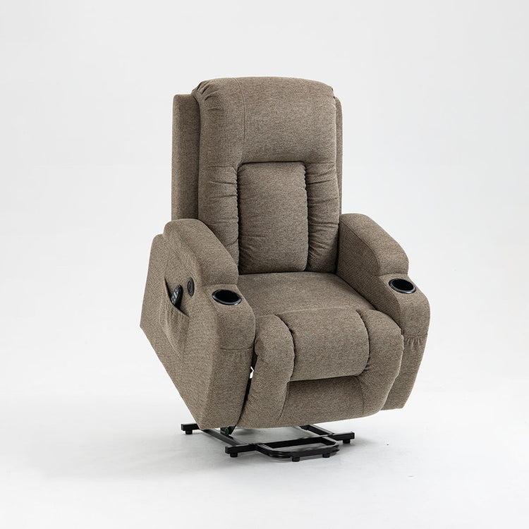 LL0988-Metal & Wood Power Lift Recliner Chair for Elderly with USB & Cup Holders