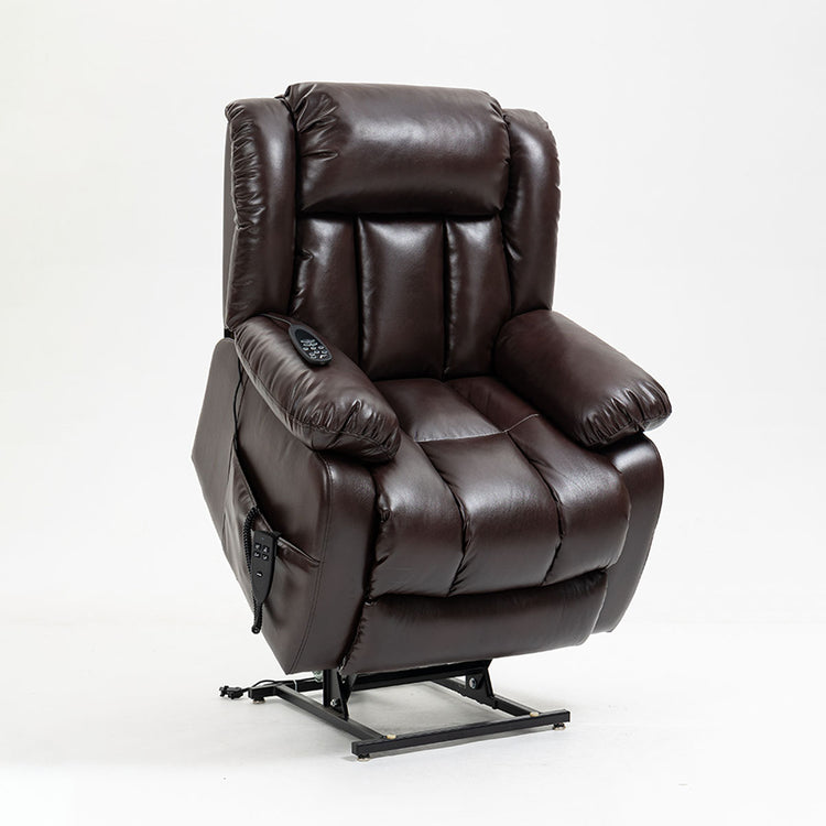 LL5516-Dual Motor Genuine Leather Lift Chair Recliner with Heat & Massage