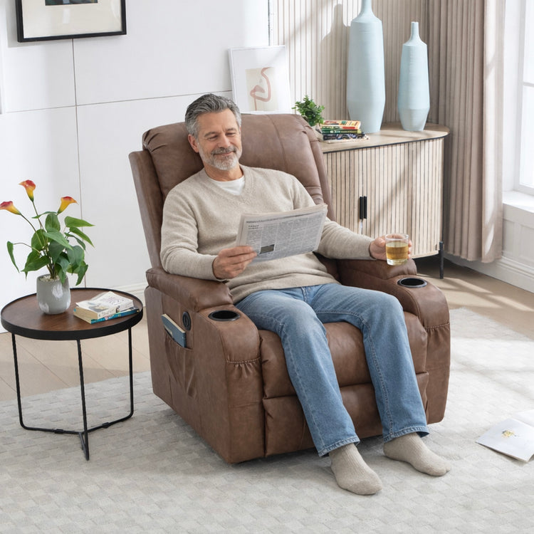 LL0988-Faux Leather Power Lift Recliner Chair for Elderly with USB & Cup Holders