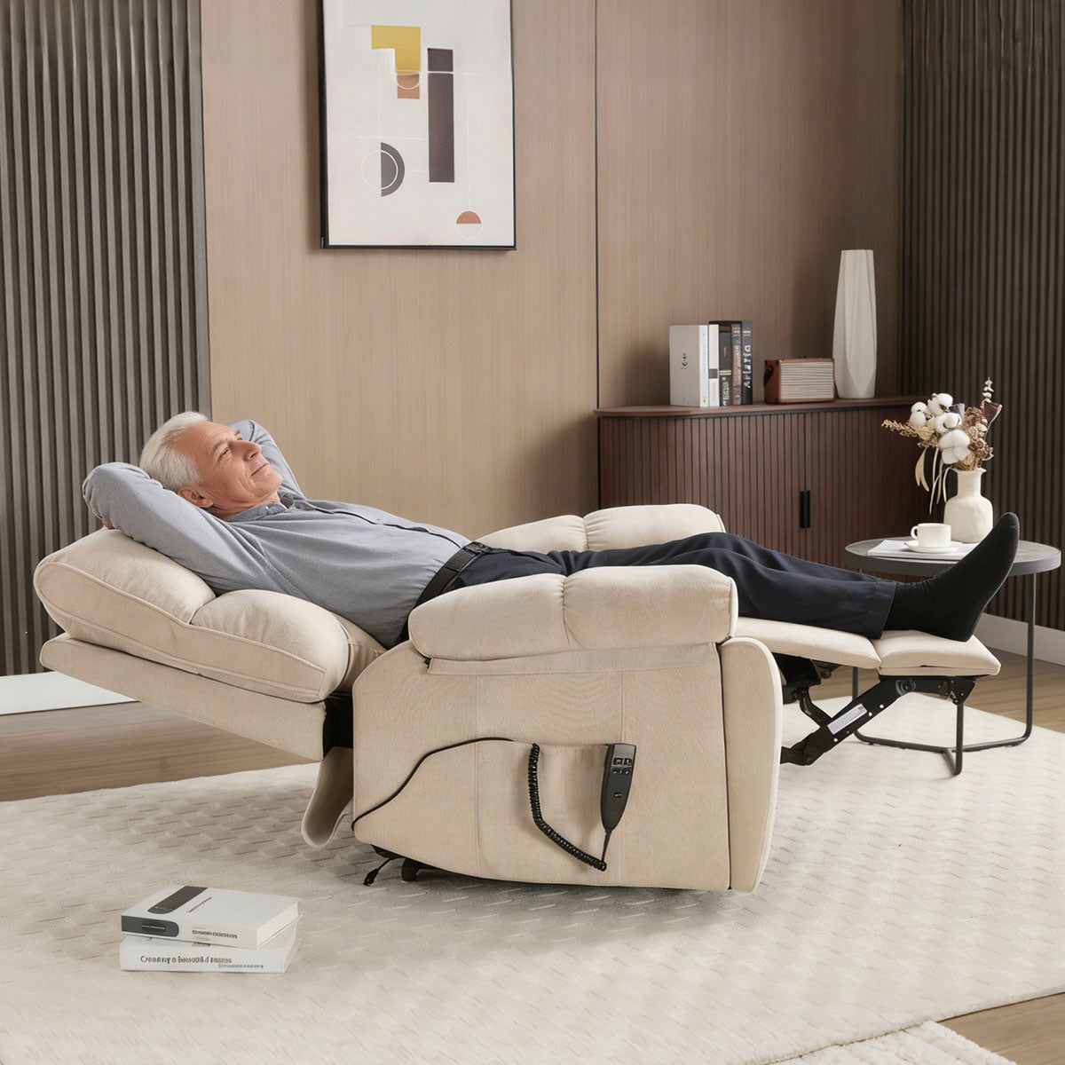 LL0243-Oversized Power Lift Recliner Chairs with Massage & Heat